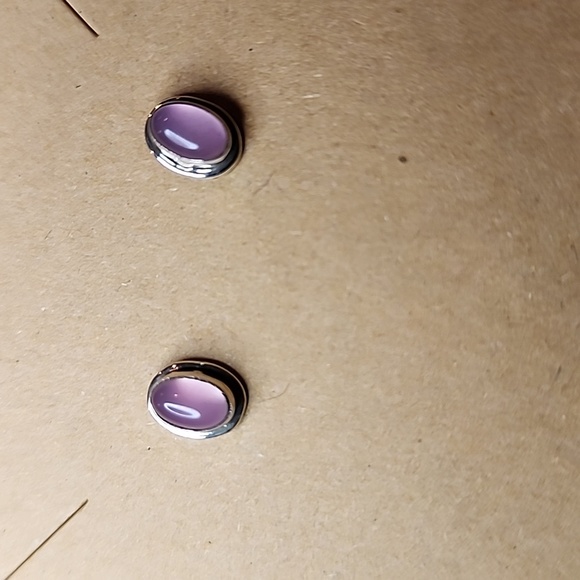 New Sterling Silver Pink Stud Earrings - Picture 4 of 6